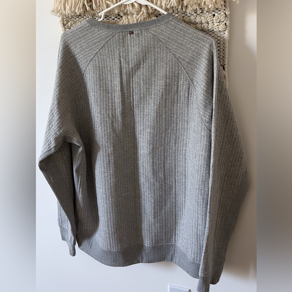 Billy Reid Mens Long Sleeve Quilted Gray Crew Neck Sweatshirt Pullover Size L - Picture 4 of 5